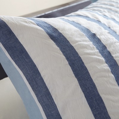 King Blue and White Cotton Nautical Duvet Cover Set