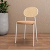 LeisureMod Velvet Dining Chair with Rattan Back, Set of 2 Side Kitchen Chair with Stainless Steel Base Euston Collection - 2 of 4