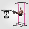 SEVOBAL Adjustable Pull Up Bar Dip Station 10 Height Settings 400LBS Capacity Multifunctional Home Gym Strength Exercise, Pink, 29.13"*31.89"*82.68" - 4 of 4