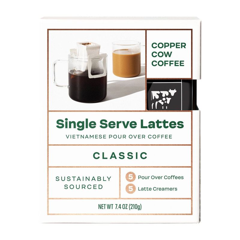 Copper Cow Classic Dark Roast Latte Pour Over Kit - 7.4oz, 4 of 10
