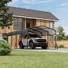 Metal Carport with Galvanized Steel Roof, Heavy Duty Metal Roof Carport with Enhanced Base, Tall Kits Garage for Tractors, Trucks, Boats, Cars - 4 of 4