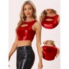 INSPIRE CHIC Women's Metallic Sleeveless Cut Out Party Holographic Crop Tank Tops - 2 of 4