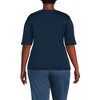 Lands' End Women's Supima Cotton Elbow Sleeve Boatneck Button Shoulder Tee - 2 of 4
