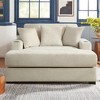 Merax Modern Chenille Chaise Lounger with Charge Station, Cup Holders & Washable Cushions - 3 of 4