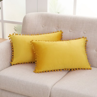 Deconovo Velvet Pom-Pom Pillow Covers 2-Pack – Multiple Sizes (Cover Only)