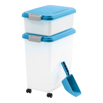 IRIS 3-Piece Airtight Pet Food Container Combo, Blue