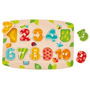 Hape: Peg Puzzle: Fruity Numbers - 11pc Wooden Puzzle, Ages 2+ - 1 of 4