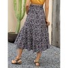 Coolmee Women's Maternity Maxi Skirt High Waist Boho Floral Fashion Ruffle Casual Flowy Swing Pleated A Line Long Skirts - 4 of 4