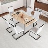 NicBex Dining Room Table Set for 6 Morden Dining Table Set with Oak MDF Tabletop, Metal Legs and 6 PU Chairs for Home Office - 3 of 4