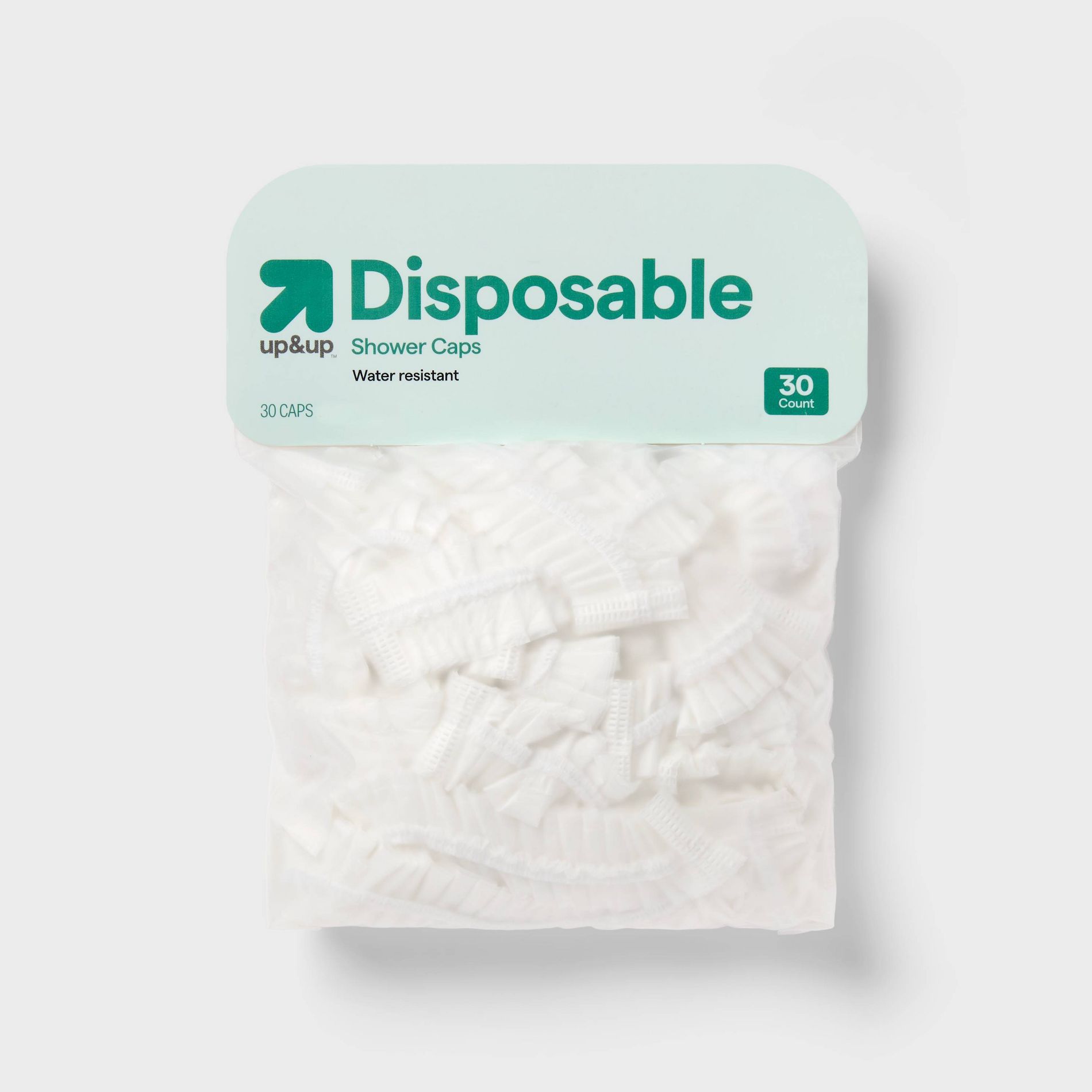 30pc Plastic Disposable Shower Cap - White - up&up™