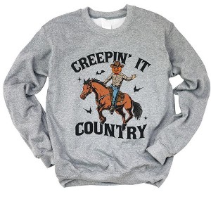 Simply Sage Market Women's Graphic Sweatshirt Creepin' It Country Cowboy - 1 of 3