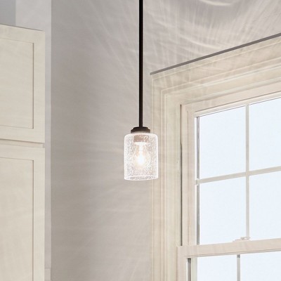 Winslow Olde Bronze Mini Pendant with Clear Seeded Glass