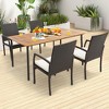Tangkula 4PCS Patio PE Rattan Wicker Dining Armchairs Outdoor Chair w/ Removable Cushion - 2 of 4