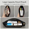 Fmeida Pencil Case Black Pencil Bag PU Leather Pen Case Small Zipper Pouch for Pencils, Pens, Markers, Makeups, Change, Coins - 4 of 4