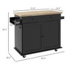 NicBex Mobile Kitchen Island Cart Kitchen Carts on Wheels with Storage with 2 Cabinets and 1 Drawer for Dining Rooms - 2 of 4