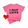 Simply Sage Market Women's Love Is All You Need Split Short Sleeve Garment Dyed Tee - 3 of 4