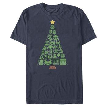 Men's Nintendo Christmas Tree Mosaic T-Shirt