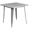 Flash Furniture Commercial Grade 31.5" Square Metal Indoor-Outdoor Table Set with 4 Arm Chairs - 3 of 4