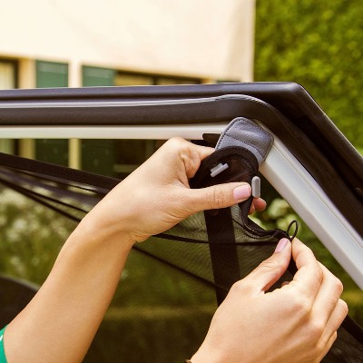 Magnetic Stretch-to-Fit Black Mesh Car Sun Shade