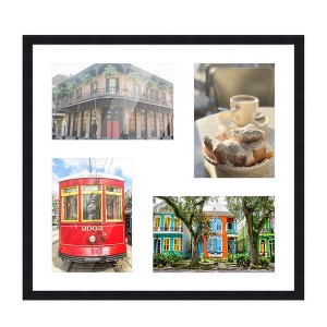 PosterPalooza | Black Finish Collage Frame - White Mat, 20 Frame Sizes to Choose From, UV Acrylic - 1 of 4