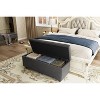 Storage Ottoman Bench, Ottoman Foot Rest, Mid-Century Modern, Stitching and Synthetic Leather, Dual Safety Hinges, End of Bed Bench for Bedroom - 3 of 4