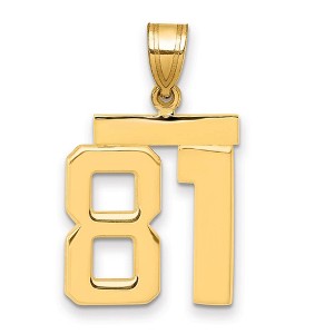 Black Bow Jewelry 14k Yellow Gold, Athletic Collection Medium Polished Number 81 Pendant - 1 of 3