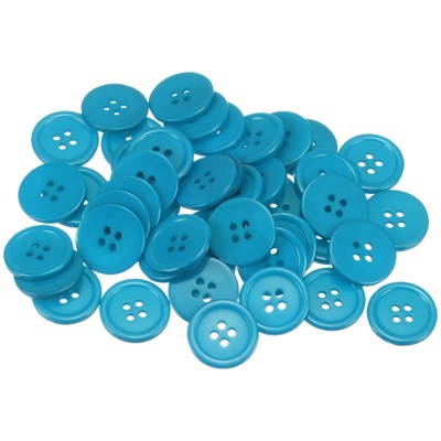 Unique Bargains Resin Craft Snap Round Flat 4-Hole Sewing Buttons 50 Pcs