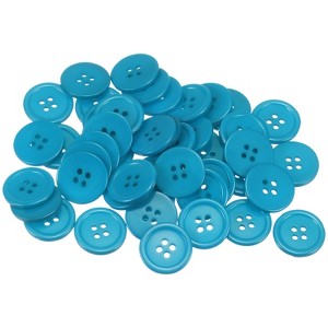 Unique Bargains Resin Craft Snap Round Flat 4-Hole Sewing Buttons 50 Pcs - 1 of 4