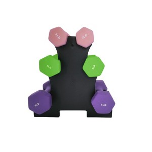 ODK PVC Coated Dumbbell Set, Hexagon Weights Dumbbells Set with Rack/Box, Packed in Pairs, Multiple Weight Options, Workout Equipment for Home Gym - 1 of 4