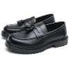 Santimon Mens Tassel Penny Loafers Casual Slip On Leather Dress Shoes Black - 4 of 4