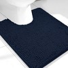 Home Mart Goods 2 Piece Set Navy Blue Soft Cozy Plush Chenille Bath Mat Bathroom Rug - 3 of 4