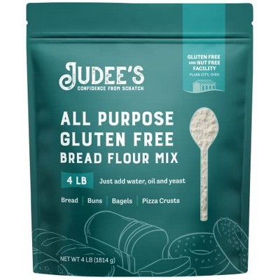 Judees All Purpose Gluten Free Bread Flour Mix 4 lb - Make Homemade Bread, Pizza Crusts, Bagels, Buns, English Muffins