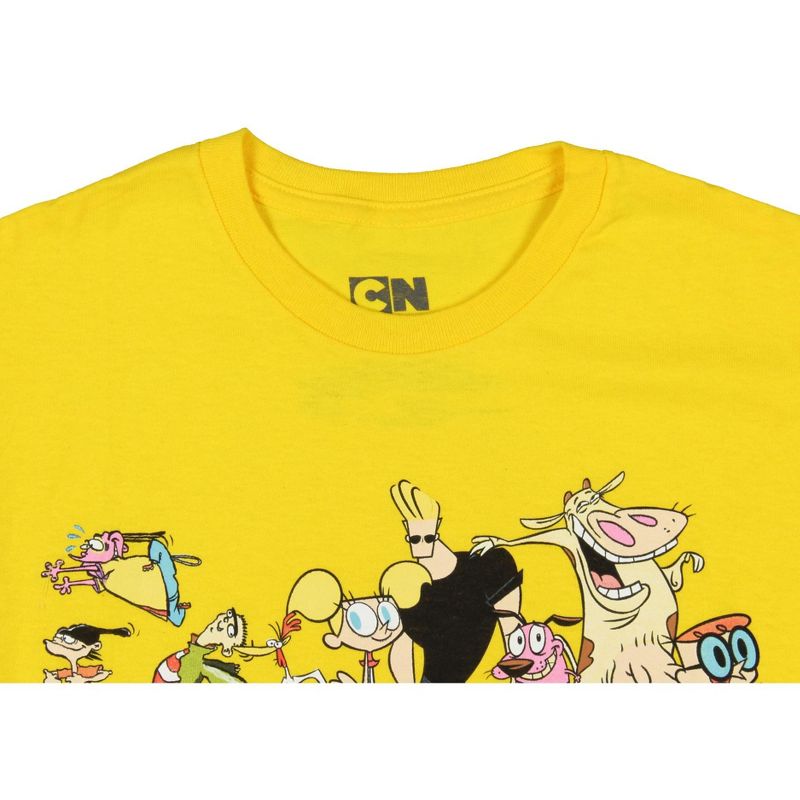 Cartoon Network Mens' Throwback Logo With Characters Graphic Print T-Shirt, 3 of 4