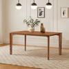 LuxenHome Walnut Veneer MDF Wood 6-Person Rectangle Dining Table with Rubberwood Legs Brown - 2 of 4