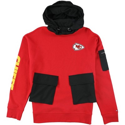 Tommy Hilfiger Mens Kansas City Chiefs Hoodie Sweatshirt, Red, Medium