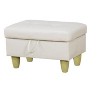 DOMETOUR Faux Leather Ottoman for Living Room White - 4 of 4