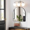 POWLIG 22.44-in 3-Light Nickel Bathroom Light Fixtures Over Mirror Vanity Lighting with Milk White Glass Globe Shades - 4 of 4