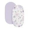 Sweet Jojo Designs Girl Baby Bassinet Fitted Sheets Set Watercolor Floral Purple Pink and Grey 2pc - 2 of 4