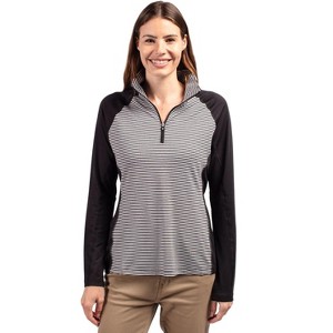 Cutter & Buck Forge Tonal Stripe Stretch Half Zip Womens Top - 1 of 1