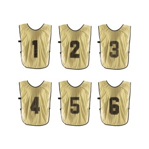 Unique Bargains Team Sports Reversible Numbered Soccer Training Vest 6 Pcs - 1 of 4