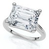 Pompeii3 Certified 5Ct Emerald Cut Lab Created Diamond Solitaire East West Engagement Ring - 3 of 4