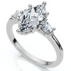 Pompeii3 1 1/3Ct Marquise & Pear Shape Diamond 3 Stone Engagement Ring 14k Gold Lab Created - 3 of 4