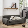 Bencmate Pet Beds Dark Gray Soft Comfortable Dog Sofa with Backrest Armrests Standard Size for Living Room Bedroom, Gray, 38.5"*22.5"*13.5" - 4 of 4