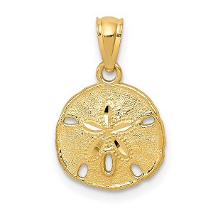 Black Bow Jewelry 14k Yellow or White Gold Textured Sand Dollar Pendant, 12mm (7/16 In) - 1 of 4