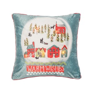 C&F Home Warmwishes Snowglobe Light-Up LED 18" x 18" Throw Pillow - 1 of 3