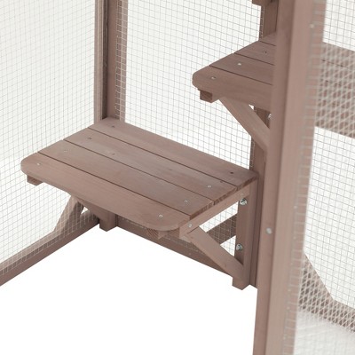 Large Wooden Outdoor Cat House with Platforms and Asphalt Roof