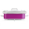 MegaChef 3.5 Quart Casserole Slow Cooker with 3 Temperature Settings in Purple - 3 of 4