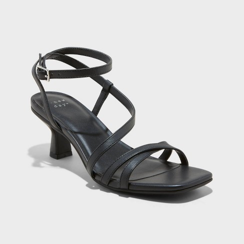 Black strappy cheap heels target