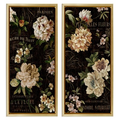 Stupell Industries Vintage French Typography Flowers, 11" x 25"
