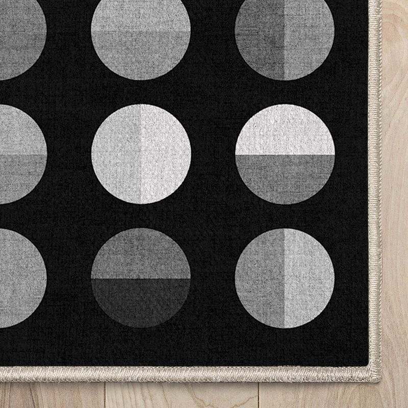 Well Woven Geometric Modern Washable Area Rug -Overlapping Circles Dark - For Living Room, Dining Room and Bedroom, 5 of 8